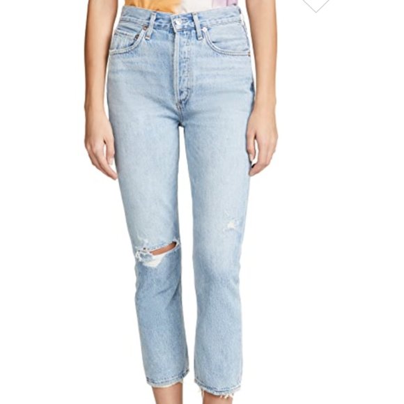 AGOLDE Riley High Rise Straight Crop Jeans - Picture 1 of 4